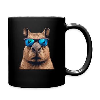Cool Capybara With Sunglasses Animal Art - Full Color Mug - black - Right