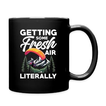 Getting Some Fresh Air Literally Paragliding - Full Color Mug - black - Right