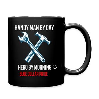Blue collar pride t-shirt - Full Color Mug - black - Right