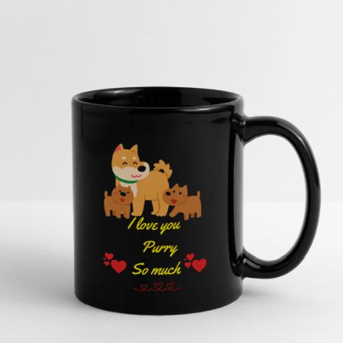 Cute Dog Family Love – “I Love You Purry So much - Full Color Mug
