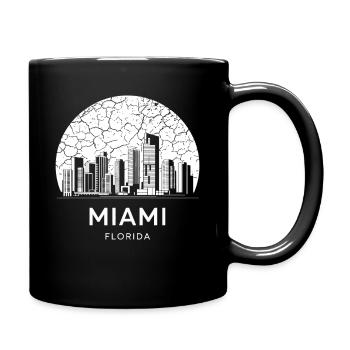 Miami Skyline Circle Silhouette - Full Color Mug - black - Right