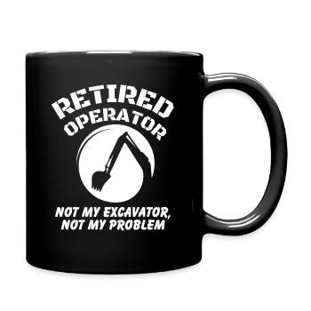 Retired Heavy Equipment Operator - Full Color Mug - black - Right