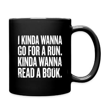 Kinda Wanna Run Read Tee - Full Color Mug - black - Right