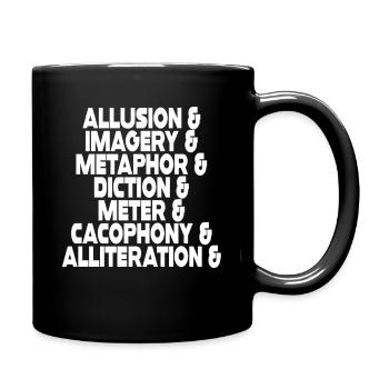 Literary Devices Typographic Poster - Full Color Mug - black - Right