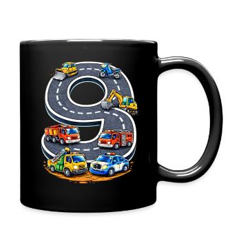 Neuf sur la route : Parade des véhicules - Tasse colorée - noir - Droite