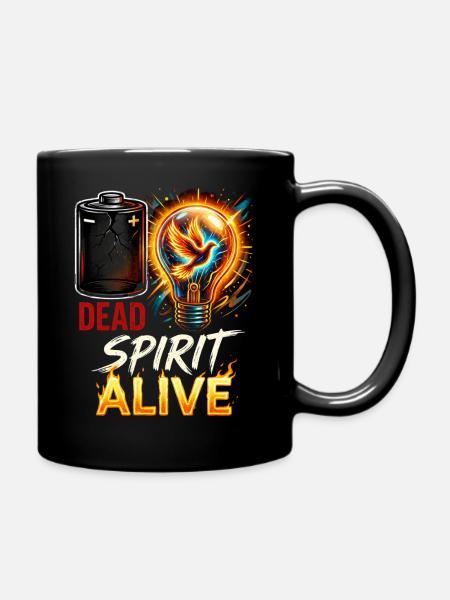 Dead battery Spirit Alive: Energetic Phoenix Lamp - Full Color Mug - black