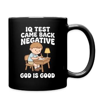 IQ Test Came Back Negative Funny Retro Cartoon Mem - Full Color Mug - black - Right