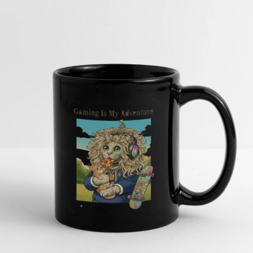 Gaming Cat Adventure: Pizza & Skates - Full Color Mug