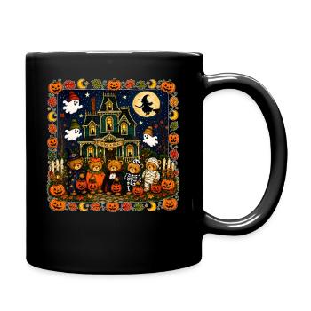 Funny Bears Haunted House  - Full Color Mug - black - Right
