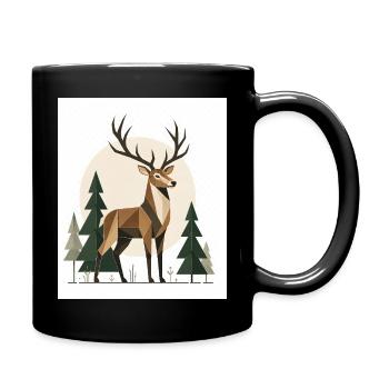 Cerf Silencieux - Tasse colorée - noir - Droite