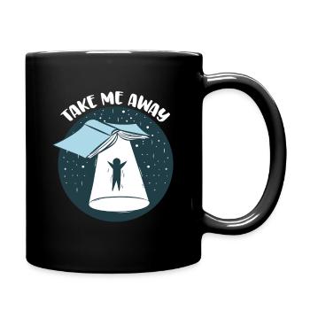 Funny Book Lover UFO Take Me Away Book Club Book - Full Color Mug - black - Right