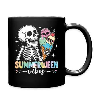 Summer wee Vibes Skeleton Ice Cream Halloween  - Full Color Mug - black - Right