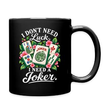 Joker Vintage Mahjong Tile Graphic - Full Color Mug - black - Right