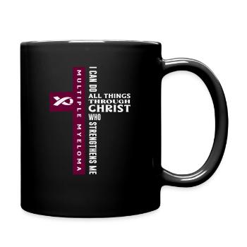 Multiple Myeloma Christ Who Strengthens Me Cross - Full Color Mug - black - Right