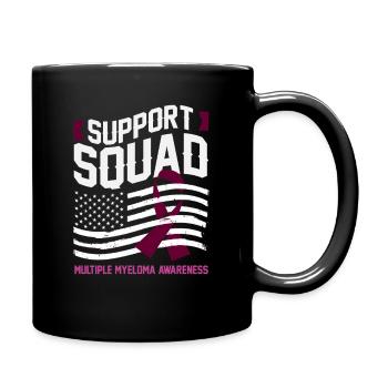 Support Squad Multiple Myeloma Awareness USA Flag - Full Color Mug - black - Right