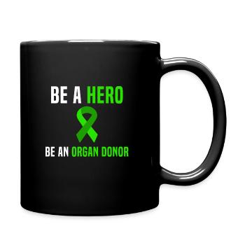 Be A Hero Be An Organ Donor - Full Color Mug - black - Right