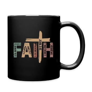 Faith Cross Christian Religious - Full Color Mug - black - Right