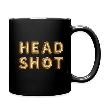 Head shot 3D golden text - Full Color Mug - black - Right