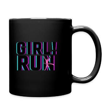 Girl Run Love Sports Gifts. - Full Color Mug - black - Right