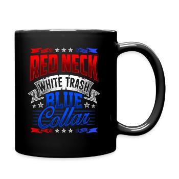 Redneck White Trash Blue Collar July 4th - Full Color Mug - black - Right