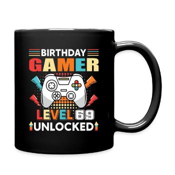 Birthday Gamer Level 69 Unlocked 69 Birthday - Full Color Mug - black - Right