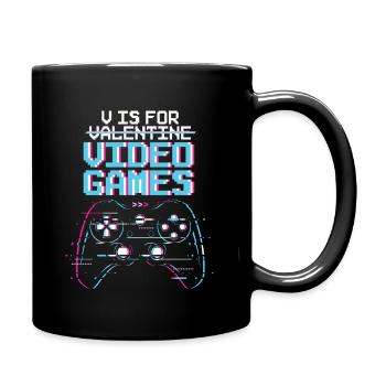 V Is For Video Games - Full Color Mug - black - Right