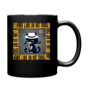 Detective cat - Full Color Mug - black - Right