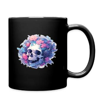 Skull Skulls Skull Headphones - Full Color Mug - black - Right