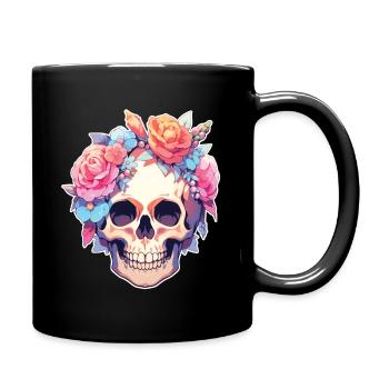 Skulls Skull Flowers Flower Skull Toten Skulls - Full Color Mug - black - Right