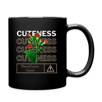 Warning! Cuteness Overload Cute Flower Design - Full Color Mug - black - Right