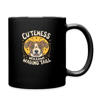Cuteness overload with a wagging tail - Full Color Mug - black - Right