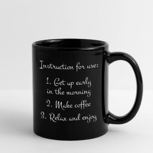 White Font Coffee Guide - Black Designer Mug - Full Color Mug
