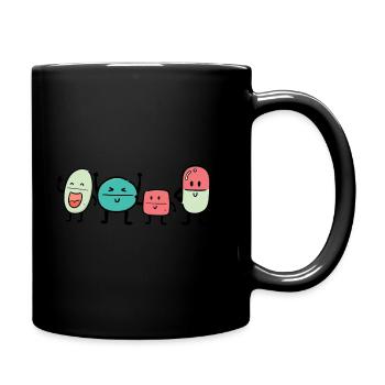 colorful and happy pills - Full Color Mug - black - Right