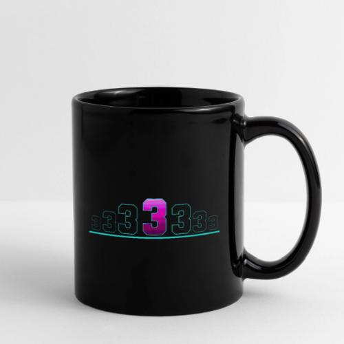 Number 3 in Magenta: Varsity Font - Full Color Mug