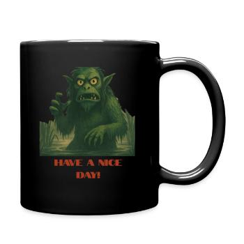 Have a Nice Day – Funny Monster Swamp Art - Full Color Mug - black - Right