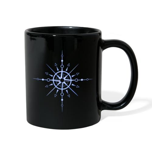 Snowflake, ice crystal. Sun with wind rose. - Full Color Mug
