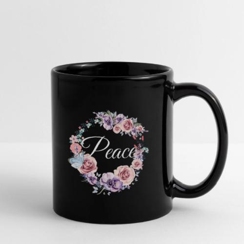 Peace Floral Design - Full Color Mug