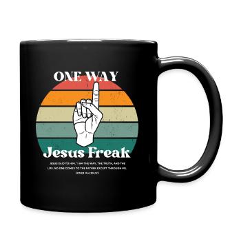 one way Jesus freak - Full Color Mug - black - Right