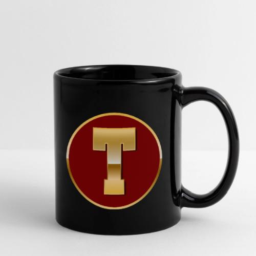 Letter T – Capital Varsity Alphabet Monogram - Full Color Mug
