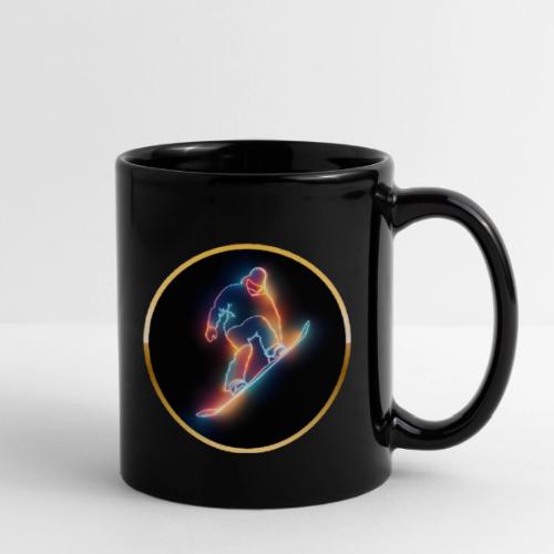Golden Neon Snowboard - Full Color Mug