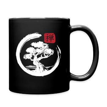 Aesthetic Japanese Bonsai Japan Art Japanese - Full Color Mug - black - Right