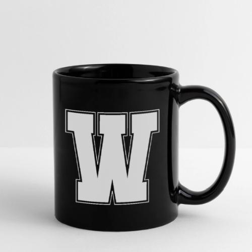 White Letter W – Varsity Alphabet Monogram - Full Color Mug