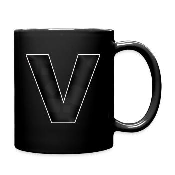 Letter V Black - Full Color Mug - black - Right