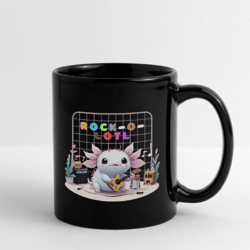 Cute Axolotl Musician: Musical Amphibian Creature - Full Color Mug