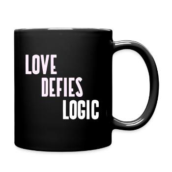 LOVE DEFIES LOGIC (pd148) - Full Color Mug - black - Right