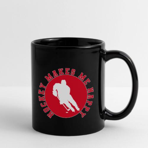 Hockey Makes Me Happy – Ice Hockey Fan Emblem - Full Color Mug