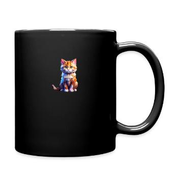 Geometric Orange Tabby Cat - Full Color Mug - black - Right