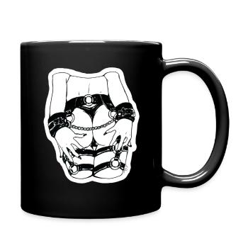 Kinky Bondage BDSM Fetish Domme Dominatrix Dungeon - Full Color Mug - black - Right