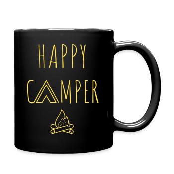 Happy Camper And Campfire - Full Color Mug - black - Right