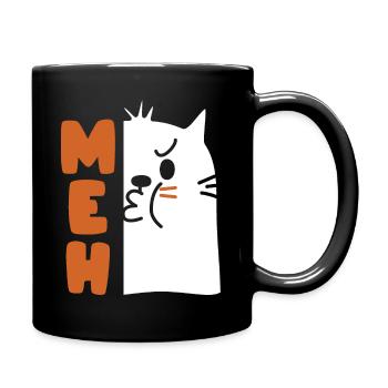 Angry Meh Cat - Full Color Mug - black - Right